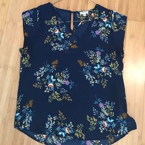 Lily White Floral Criss Cross Floral Blouse